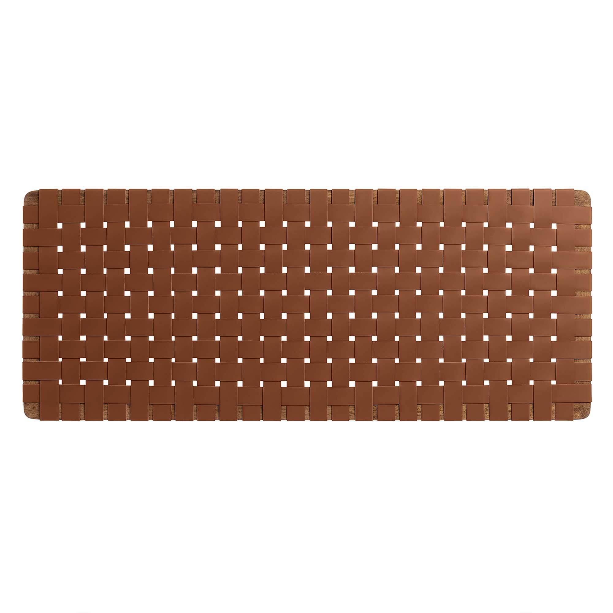 Back. Modway - Sparta Weave Vegan Leather Full Headboard by Modway - Brown.