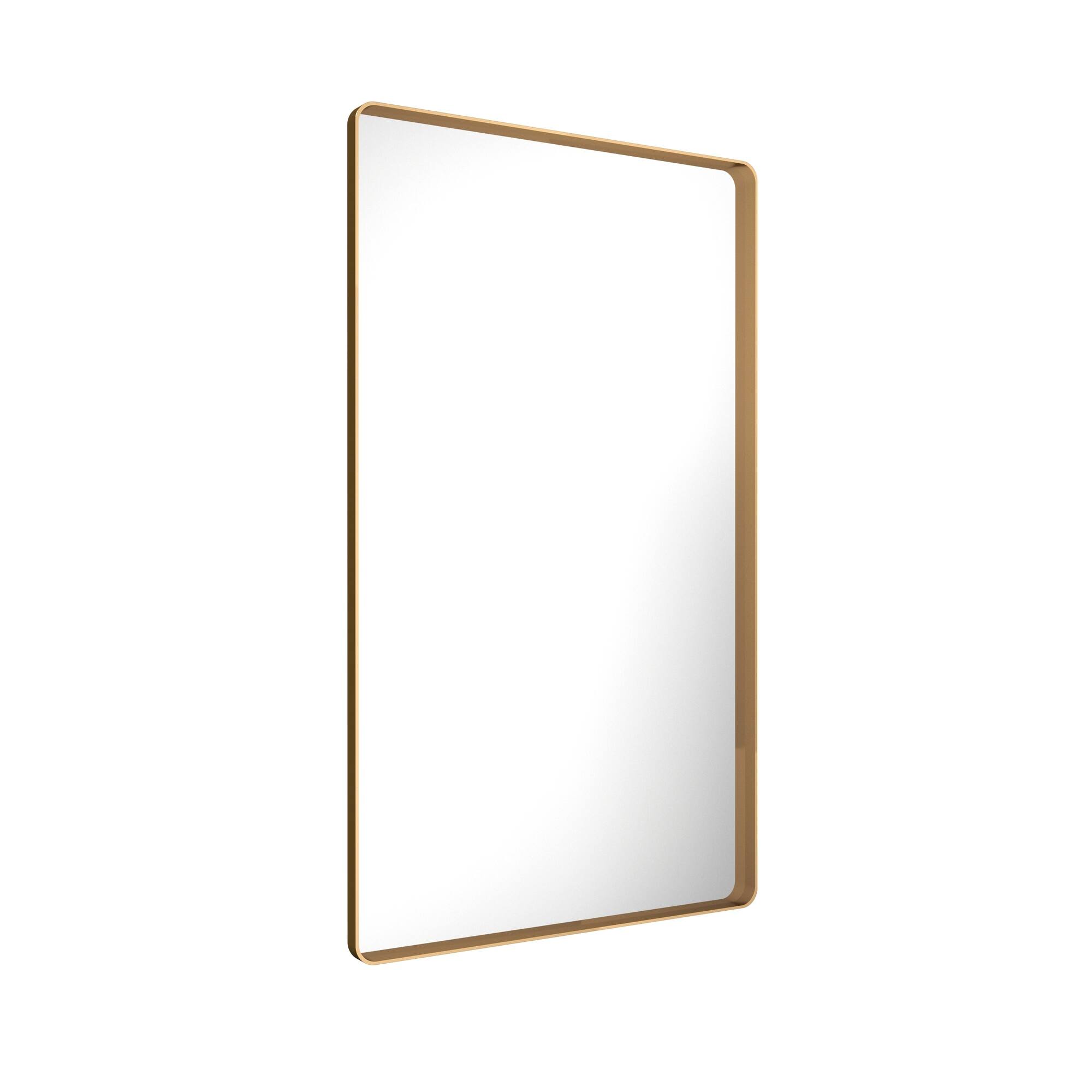 Angle. Boyel Living - 30-Inch x 51-Inch Rectangular Aluminum-Framed Bathroom Wall Mirror - Bronze.