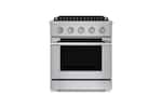 Front. Hauslane - HausPro 30 in. 4 Burners (20,000 BTU) Freestanding Dual Fuel Range - Stainless Steel.
