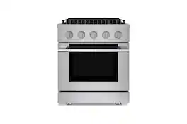 Hauslane - HausPro 30 in. 4 Burners (20,000 BTU) Freestanding Dual Fuel Range - Stainless Steel