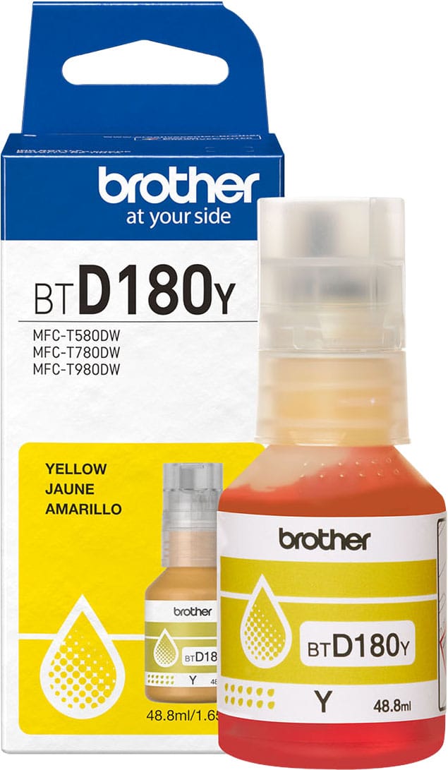 Brother - Genuine BTD180Y High-Yield Yellow Ink Bottle - Front_Zoom