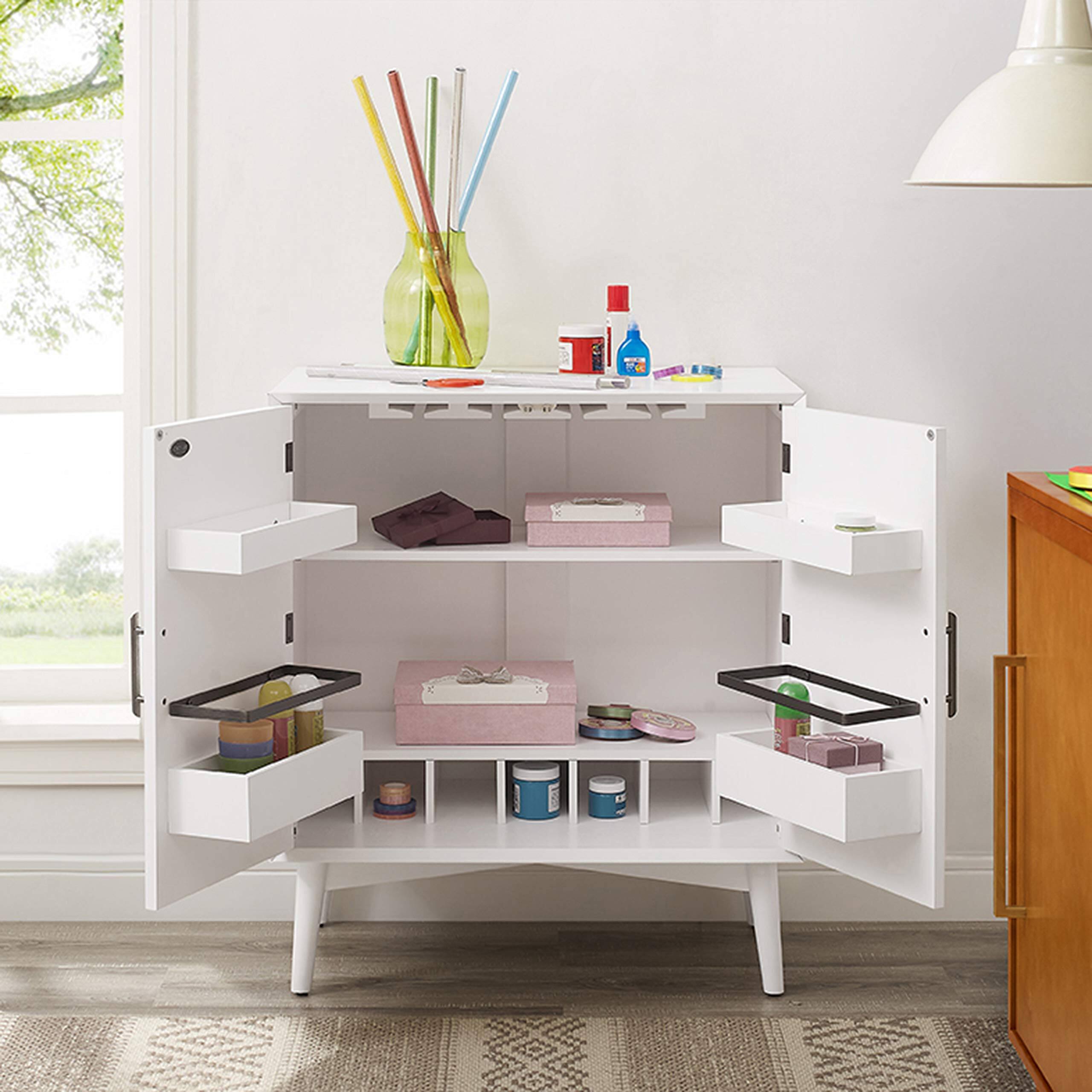 Alt View 3. Crosley Furniture - Landon Bar Cabinet - White.