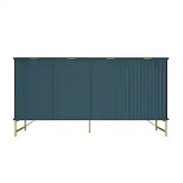 Boyel Living - Modern 4 Door Accent Cabinet Large Storage Sideboard with Adjustable Shelves and Metal Legs - Green