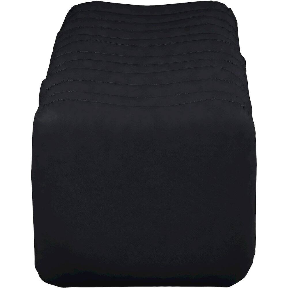 Alt View 3. Meridian Furniture - Atticus Black Vegan Leather Bench - Black.