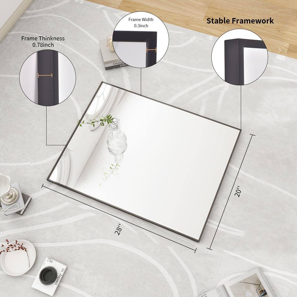 Frame Width 0.3 inch  
Frame Thickness 0.78 inch  
Stable Framework  
Dontacel 20" x 28"  
Made in Japan