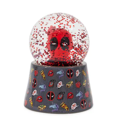 Front. Marvel - Marvel Deadpool 3-Inch Mini Light-Up Snow Globe - Red.
