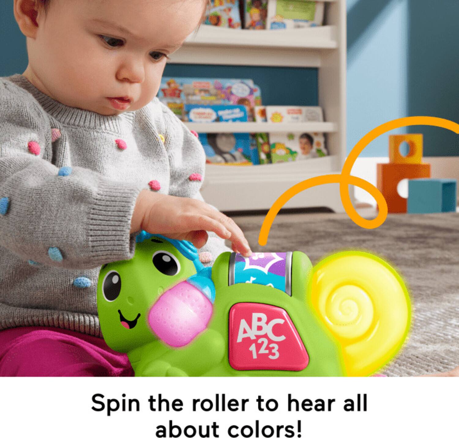 ABC 123  
Spin the roller to hear all about colors!