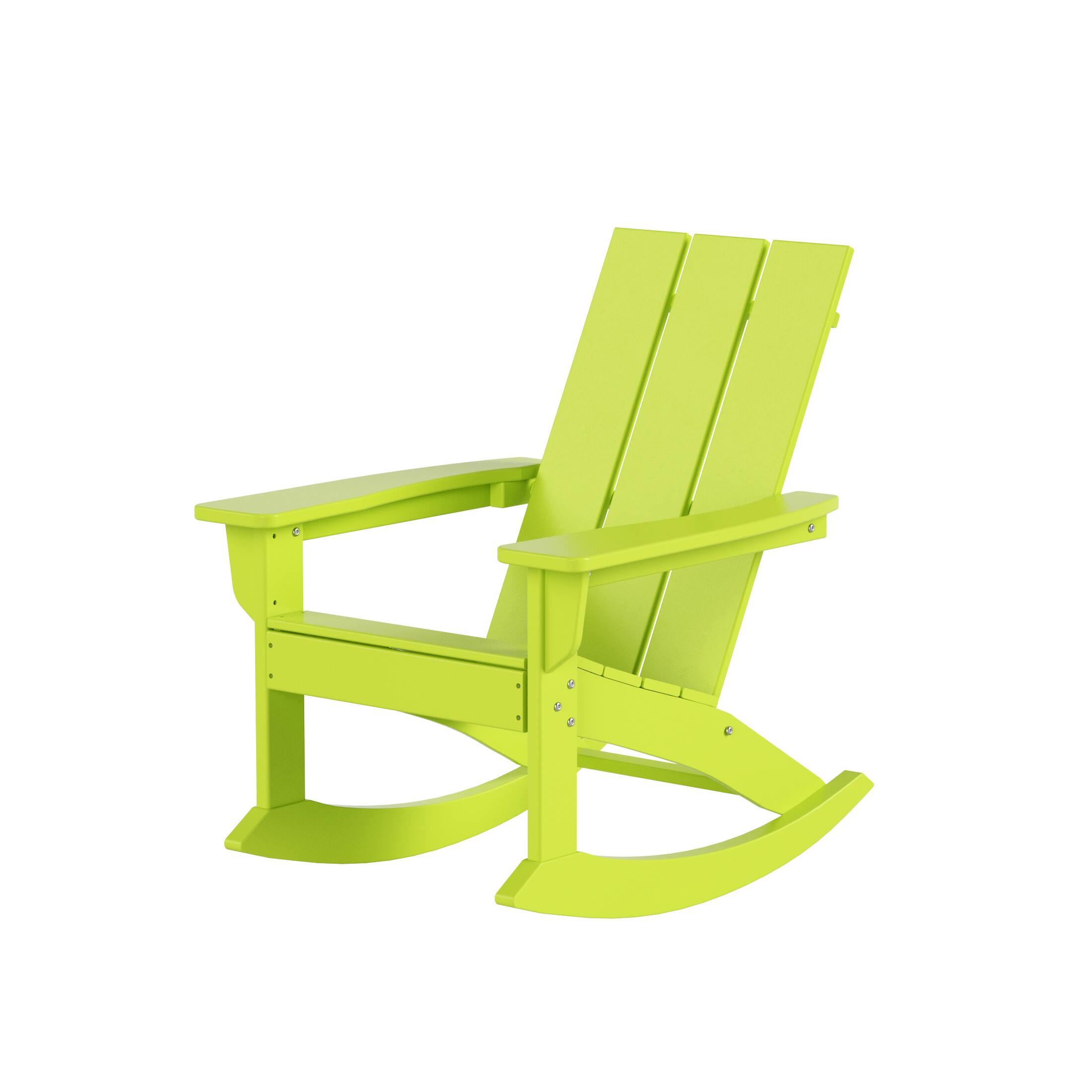 Alt View 5. WestinTrends - WestinTrends Ashore Outdoor Patio Modern Adirondack Rocking Chair - Lime.