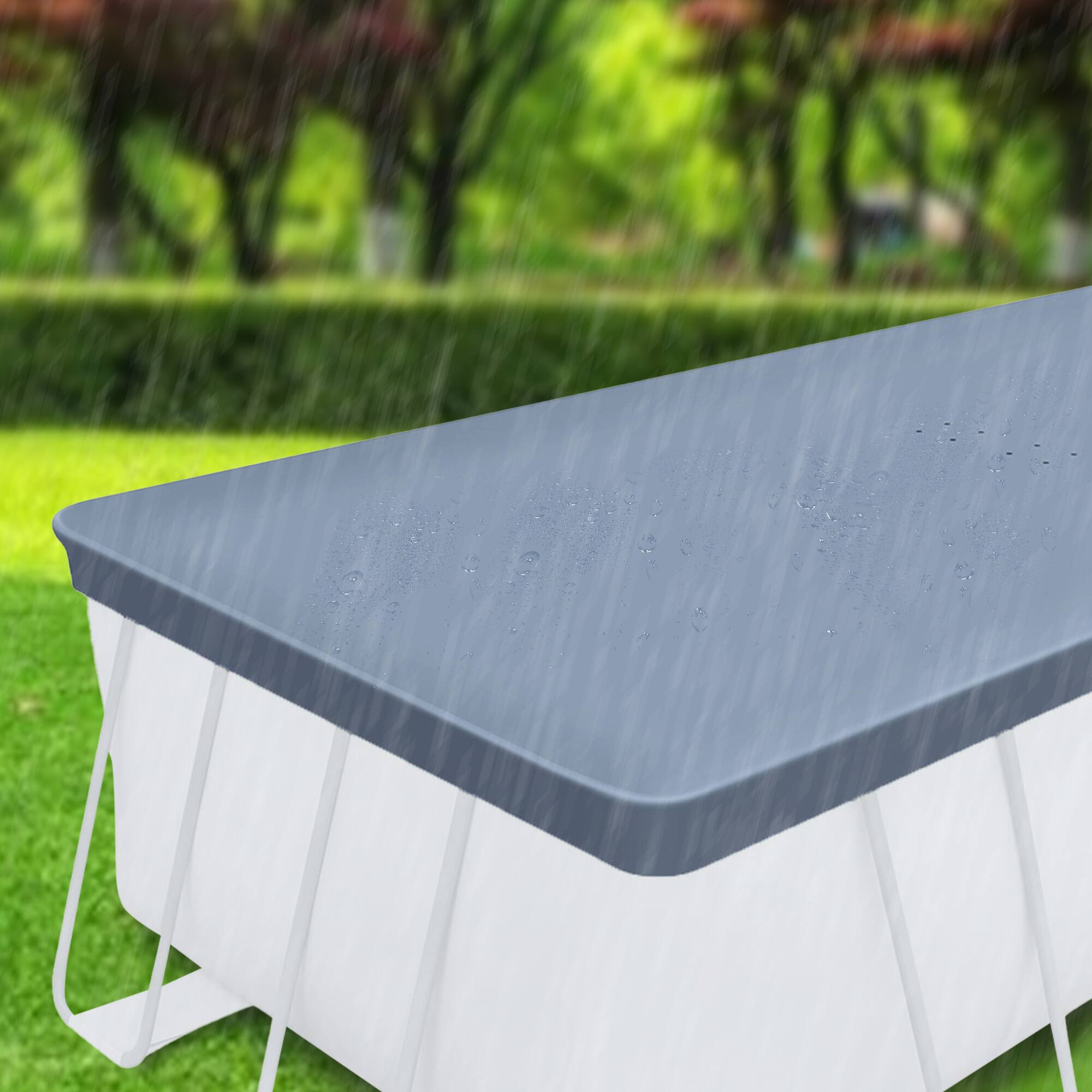 Alt View 10. Funsicle - Funsicle 18’ Durable Rectangular Pool Cover for Oasis and Activity Pools, Gray.