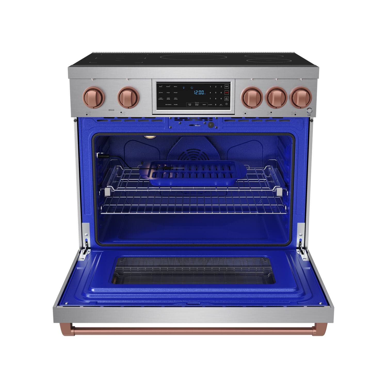 Alt View 1. Thor Kitchen - Gordon Ramsay Series by Thor Kitchen 6.0 Cu. Ft Freestanding Induction Range with Rose Gold Hardware - Stainless steel.