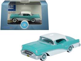 1955 Buick Century 1/87 (HO) Scale Diecast Model Car by Oxford Diecast - Turquoise And Polo White