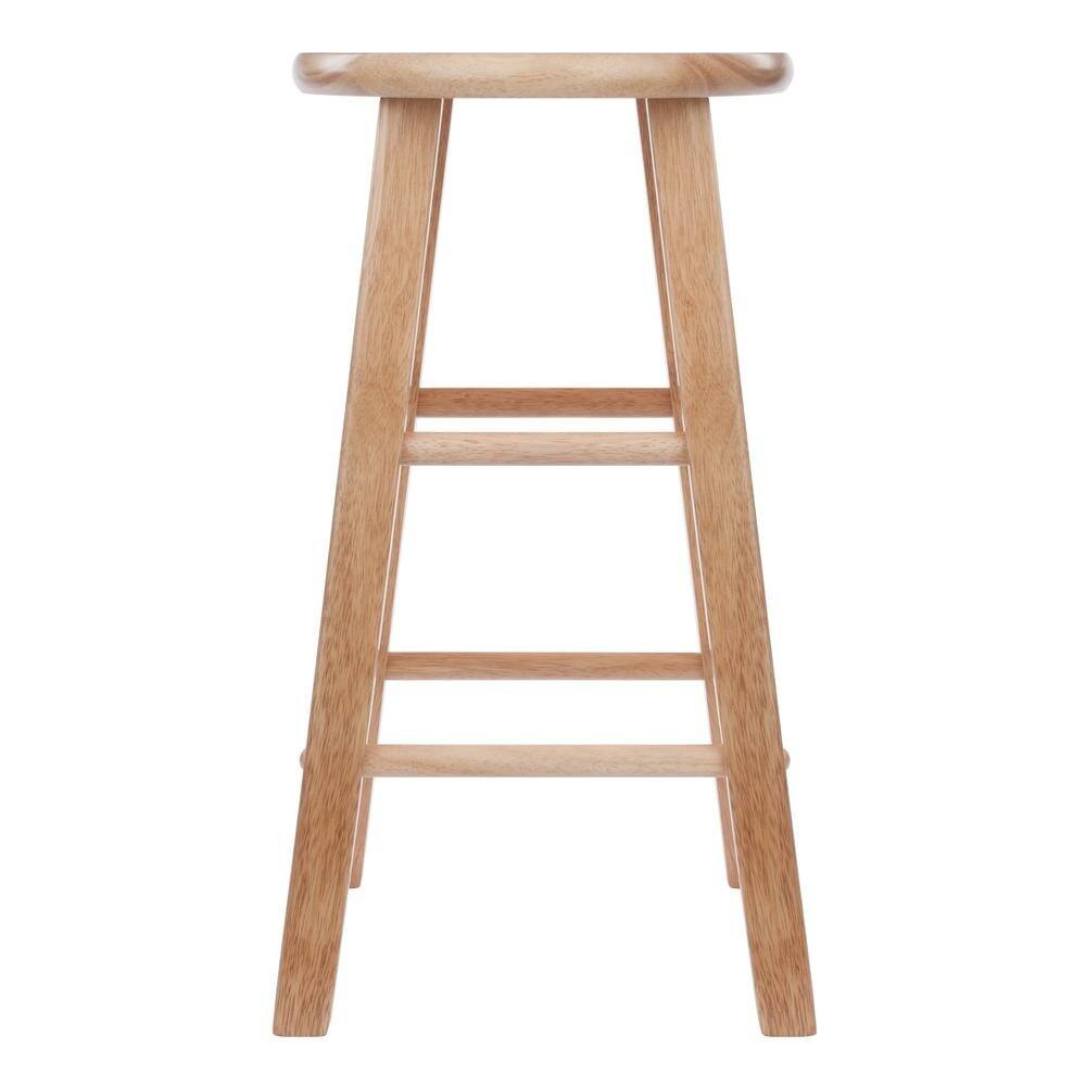Alt View 2. FurniFact - Natural Solid Wood Kitchen Stools Set of 2, Bar Chairs for Counter Seating - Natural.