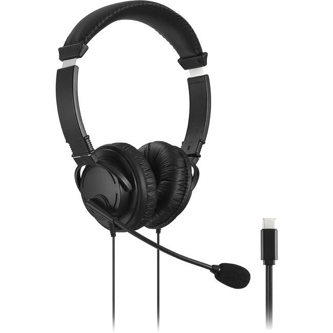 Front. Kensington - Kensington Classic USB-C Headset with Mic - Stereo - USB Type C - Wired - Over-the-head - Binaural - Circumaural - 6 ft - Unknown.