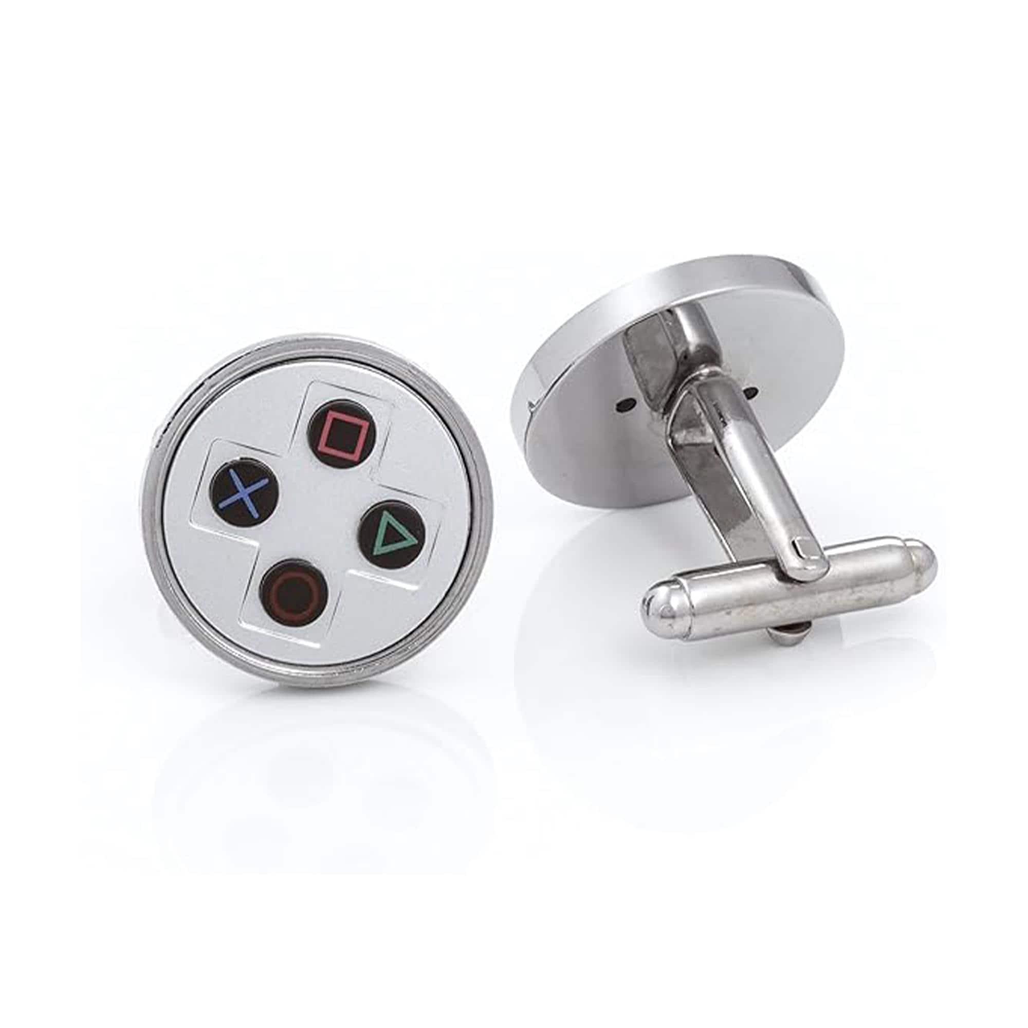 Rubber Road - PlayStation PS1 Controller Cufflinks Grey - Silver