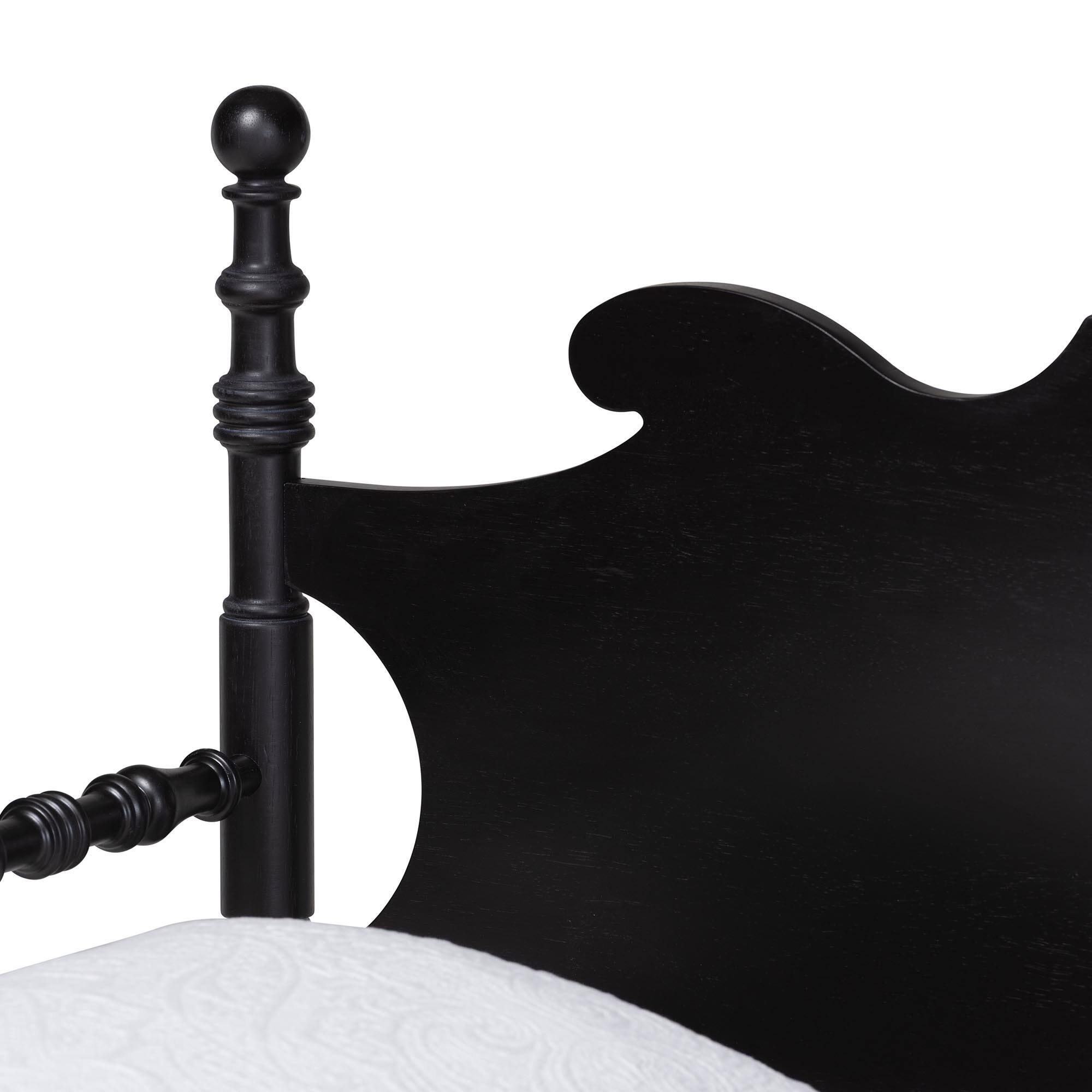 Alt View 1. Baxton Studio - Gaetano Wood Daybed with Turned Spindle Post, Twin - Black.