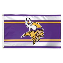 WinCraft - Minnesota Vikings 3' x 5' Horizontal Stripe 1-Sided Deluxe Flag - Multicolor
