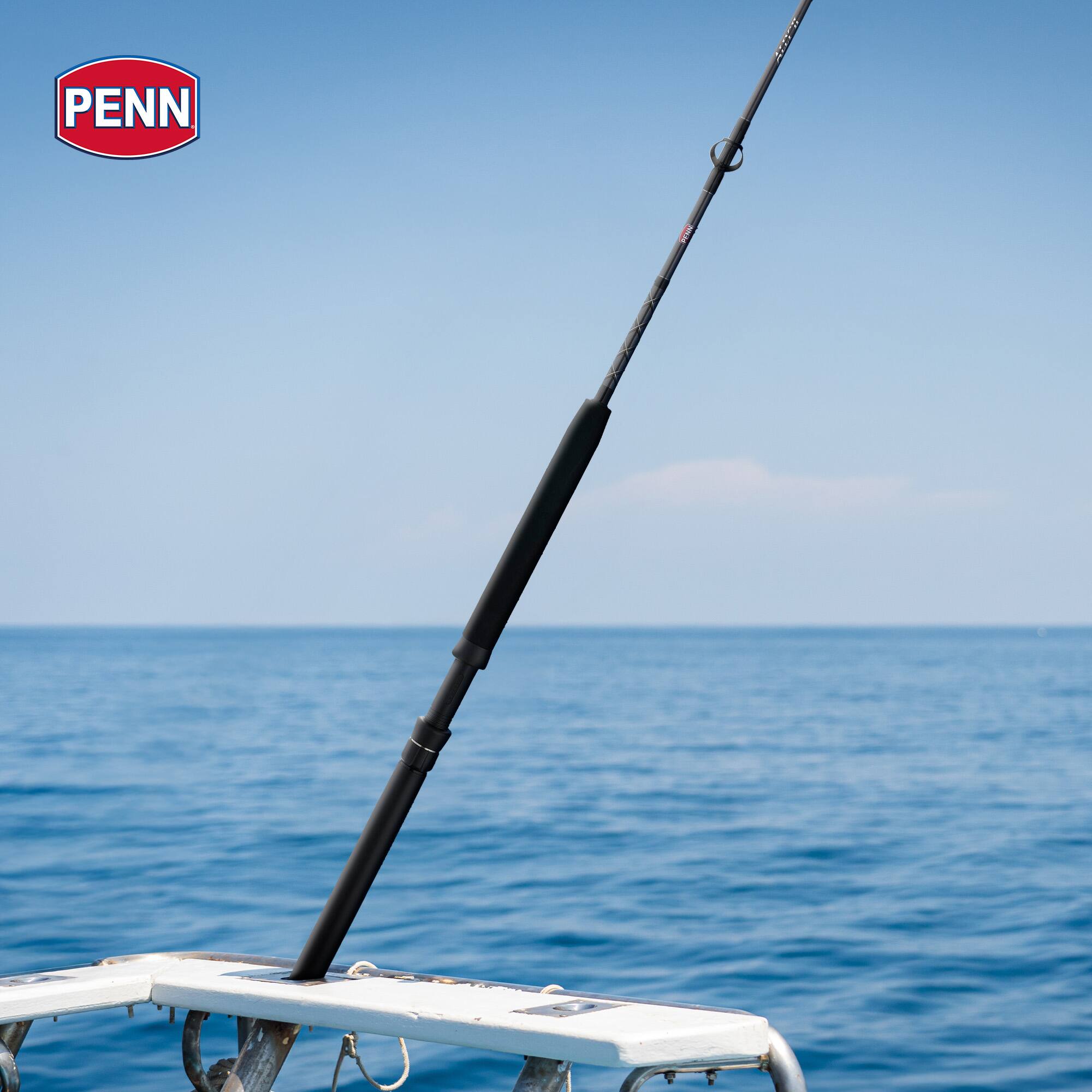 Alt View 3. PENN - Penn Ally II Turbo Slick Butt Conventional Boat Rod, 6', Loads Up To 80 Pounds - Black/Silver.