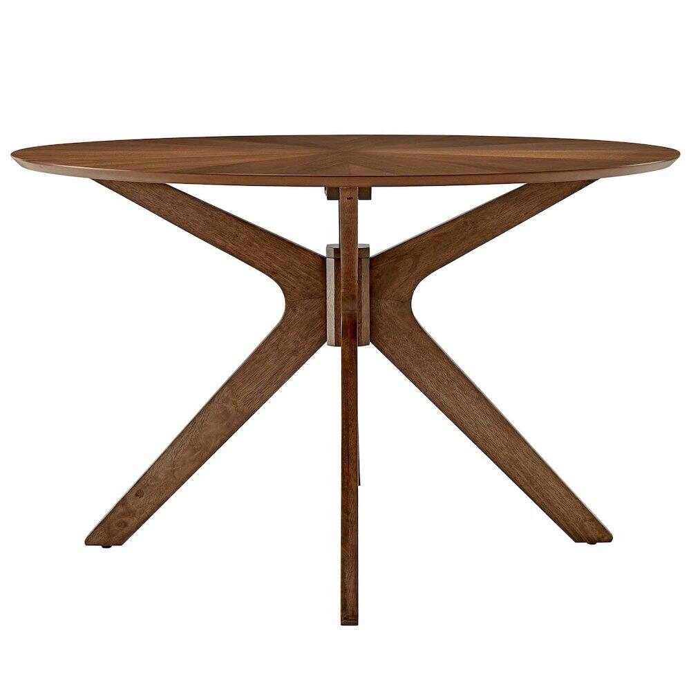 Alt View 1. Modway - Crossroads 47" Round Wood Dining Table - Brown.