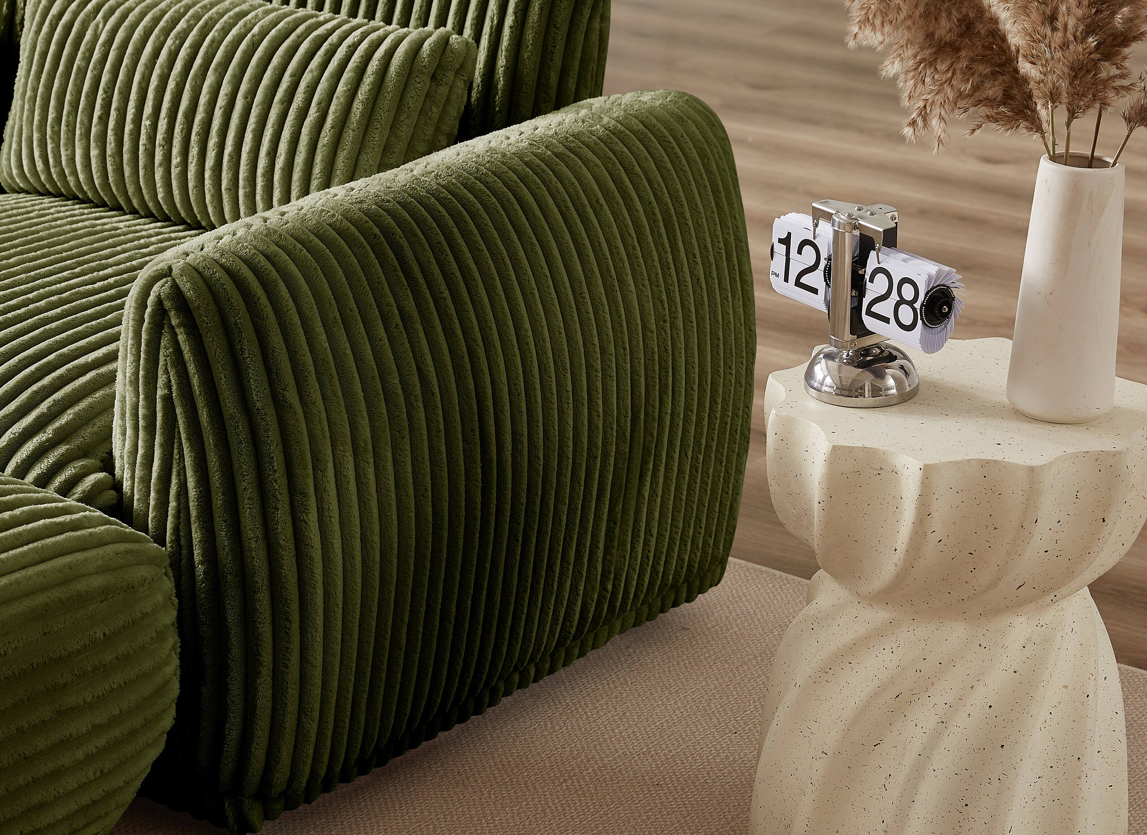 Left. Electra Tech Xpress - Sectional Sofa Couch,Convertible L Shaped Sectional for Living Room,Modular Couch with Removable Ottoman - Green.