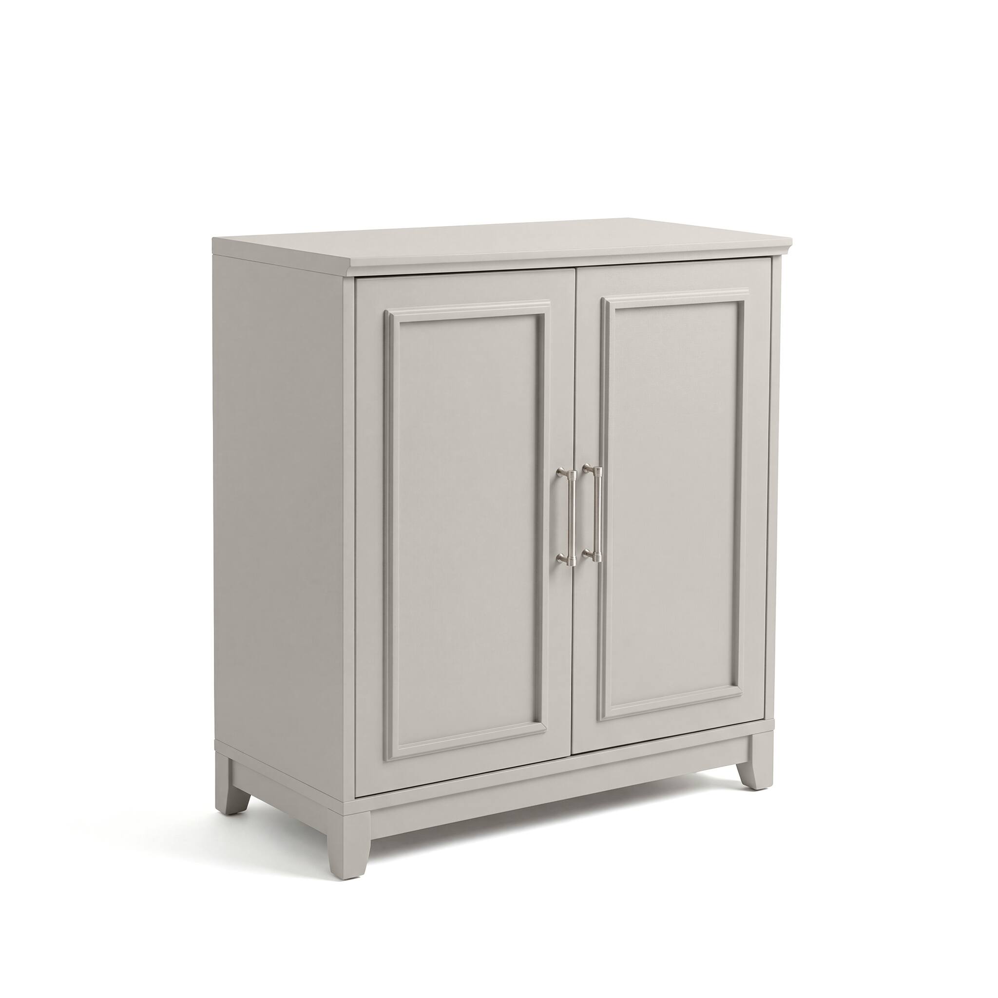 Alt View 1. Martha Stewart - Lily Pond Modular Storage Cabinet with Adjustable Shelf, Soft-Close Doors, Premium Hardware, Solid Wood Frame and Legs - Sharkey Gray/Brushed Stainless Steel Hardware.