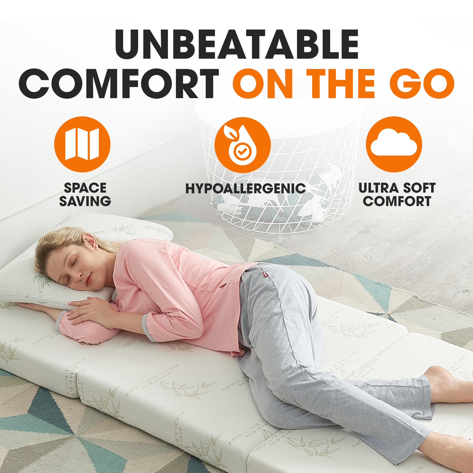 UNBEATABLE COMFORT ON THE GO

SPACE SAVING

HYPOALLERGENIC ULTRA SOFT COMFORT