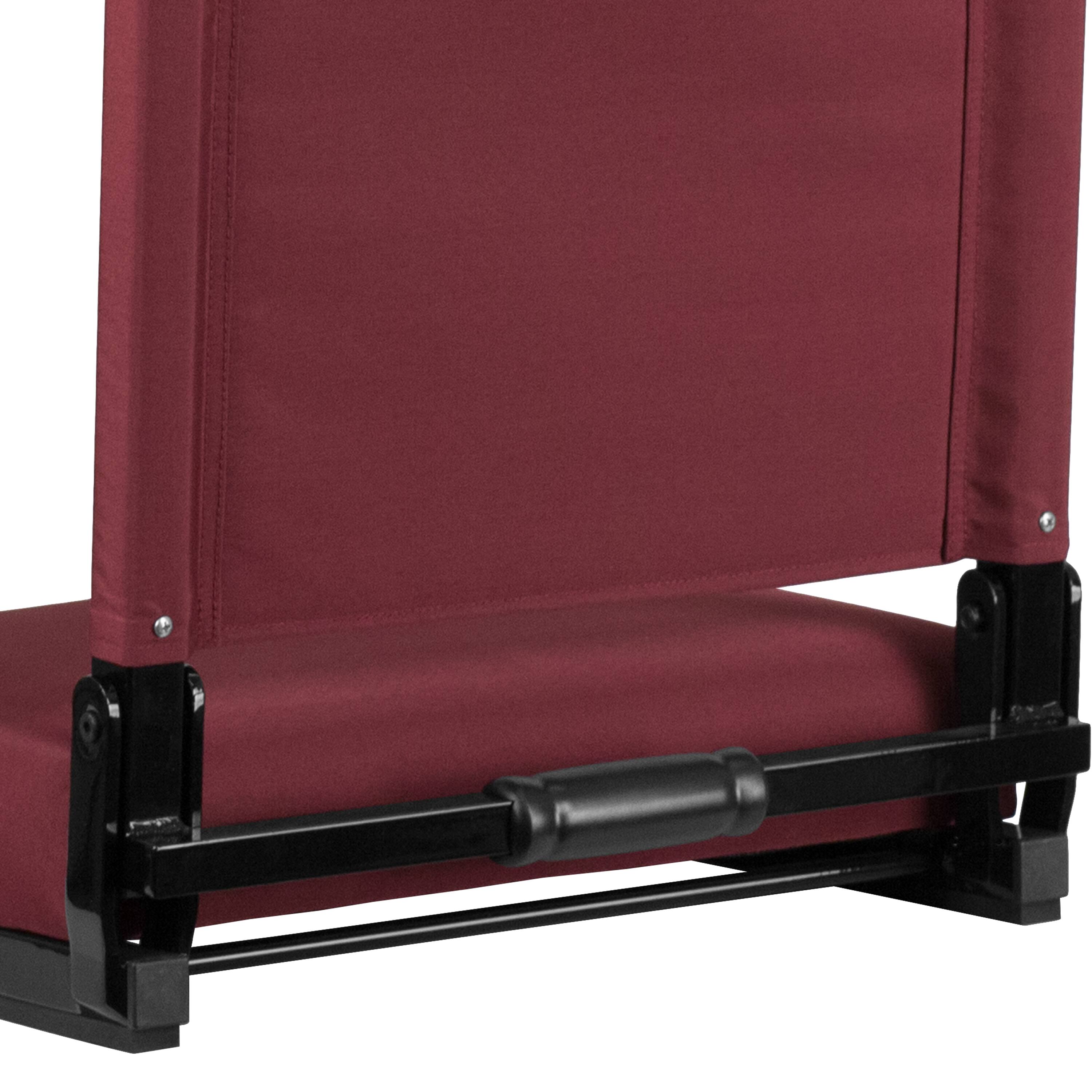 Alt View 10. Emma + Oliver - Set of 2 500 lb. Rated Lightweight Stadium Chair with Ultra-Padded Seat - Maroon.