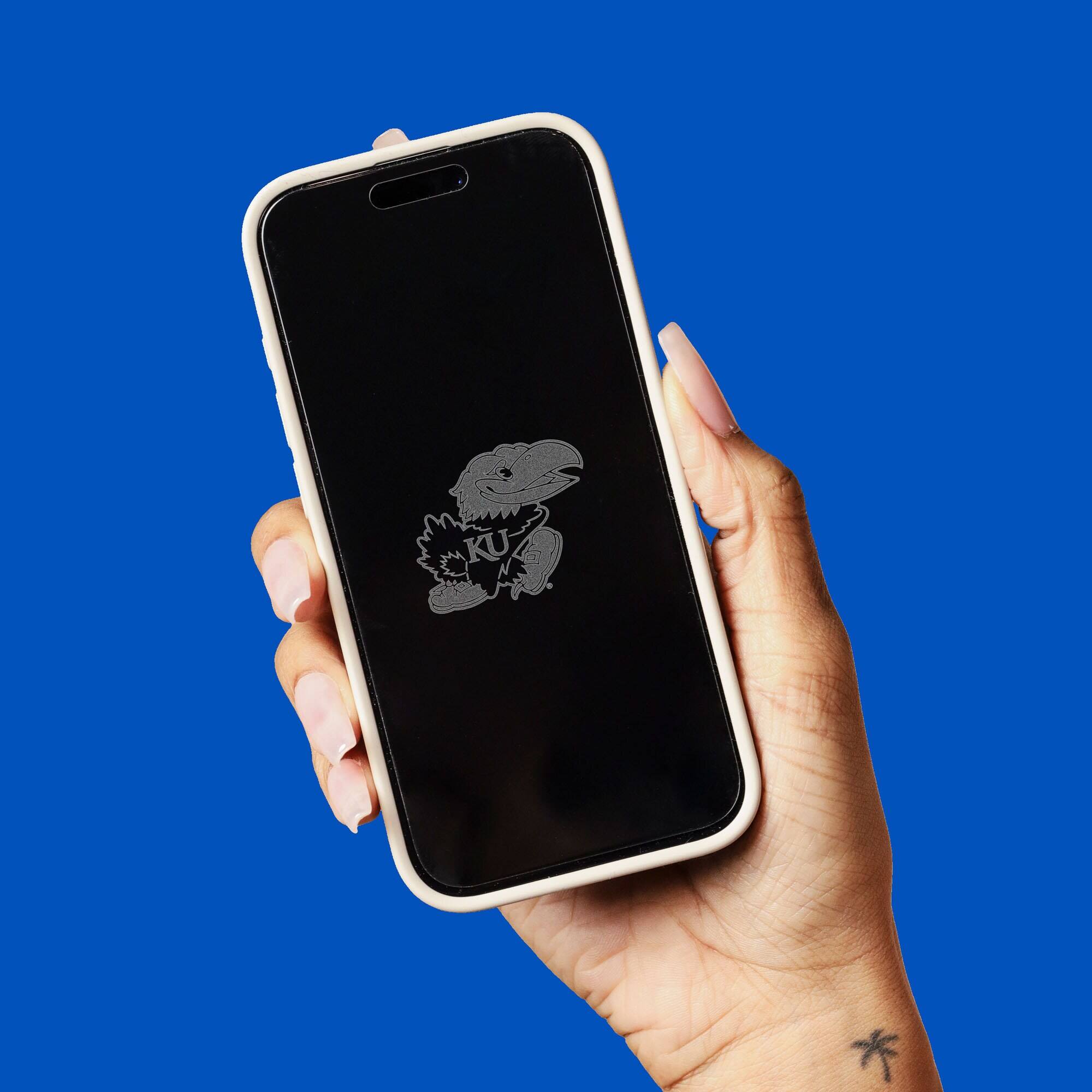 Alt View 3. Screen Skinz - Kansas Jayhawks iPhone Privacy Screen Protector - 17 Pro - Multicolor.