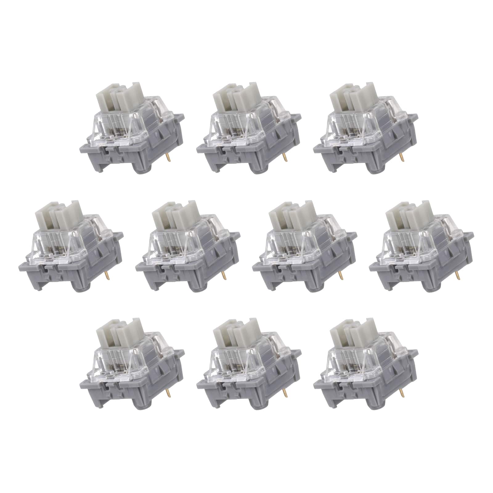 Unique Bargains - 10pcs Keyboard Switches (3-Pin 40gf) Dustproof Pre-Lubed Tactile Linear Switch Replacement for MX Mechanical Keyboard - Gray