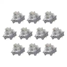 Unique Bargains - 10pcs Keyboard Switches (3-Pin 40gf) Dustproof Pre-Lubed Tactile Linear Switch Replacement for MX Mechanical Keyboard - Gray