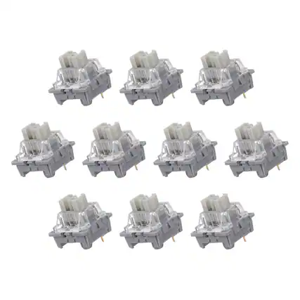 Front. Unique Bargains - 10pcs Keyboard Switches (3-Pin 40gf) Dustproof Pre-Lubed Tactile Linear Switch Replacement for MX Mechanical Keyboard - Gray.