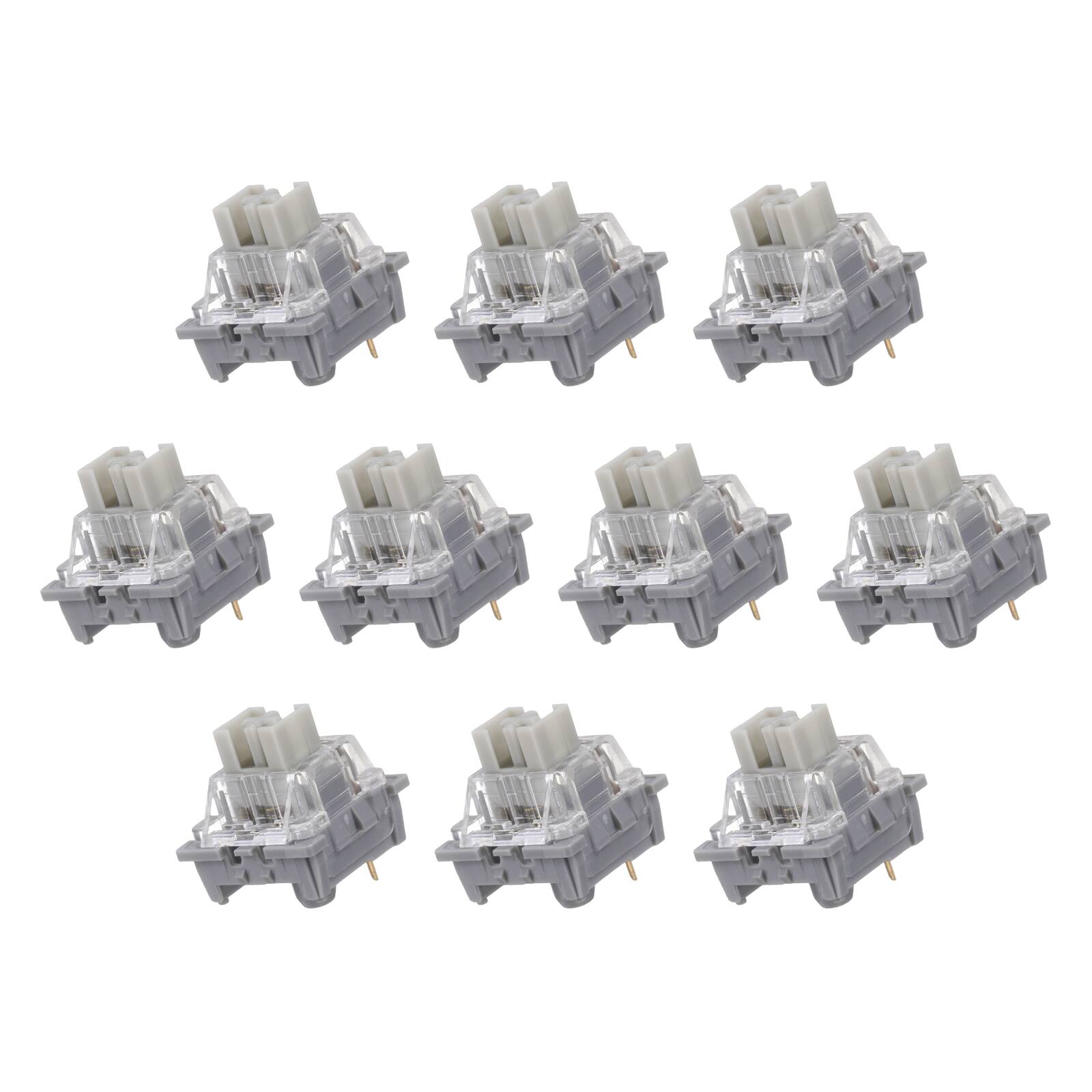 Front. Unique Bargains - 10pcs Keyboard Switches (3-Pin 40gf) Dustproof Pre-Lubed Tactile Linear Switch Replacement for MX Mechanical Keyboard - Gray.