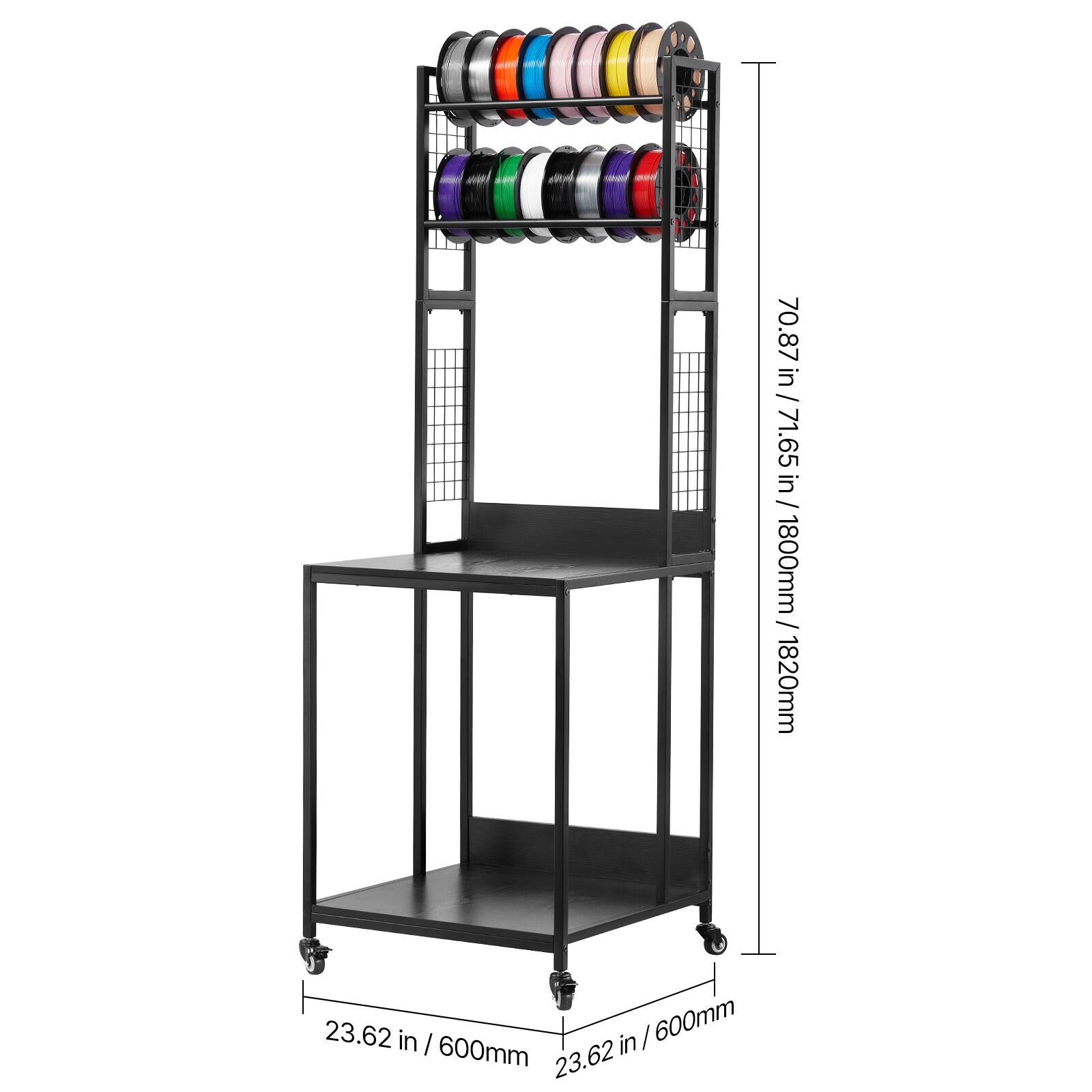 70.87 in / 71.65 in / 1800mm / 1820mm  
23.62 in / 600mm