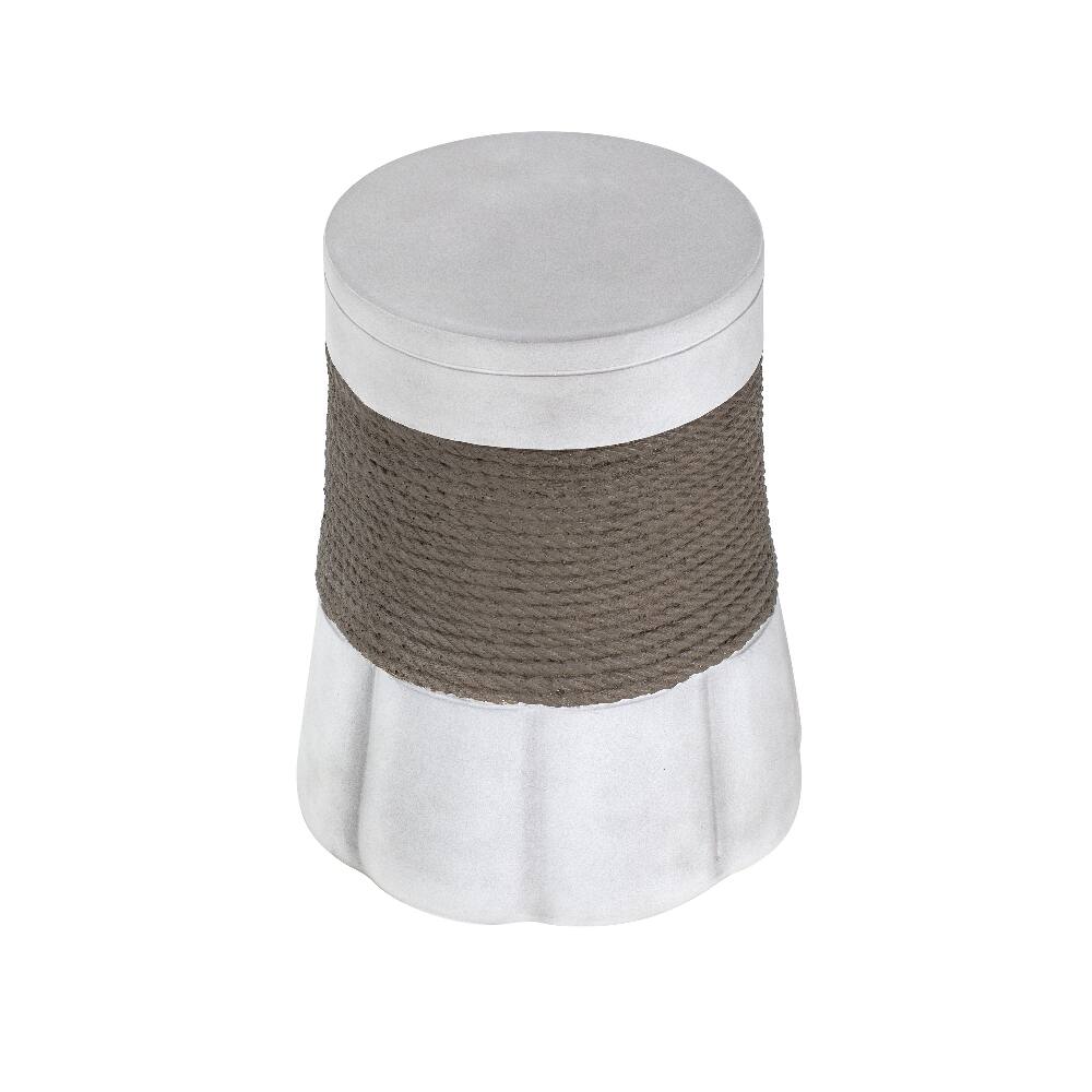 Alt View 8. Loheer - Loheer MGO Side Table Outdoor End Table Retro Woven Rope Fan-Base Accent Table Light Gray Brown - Light Gray, Brown.