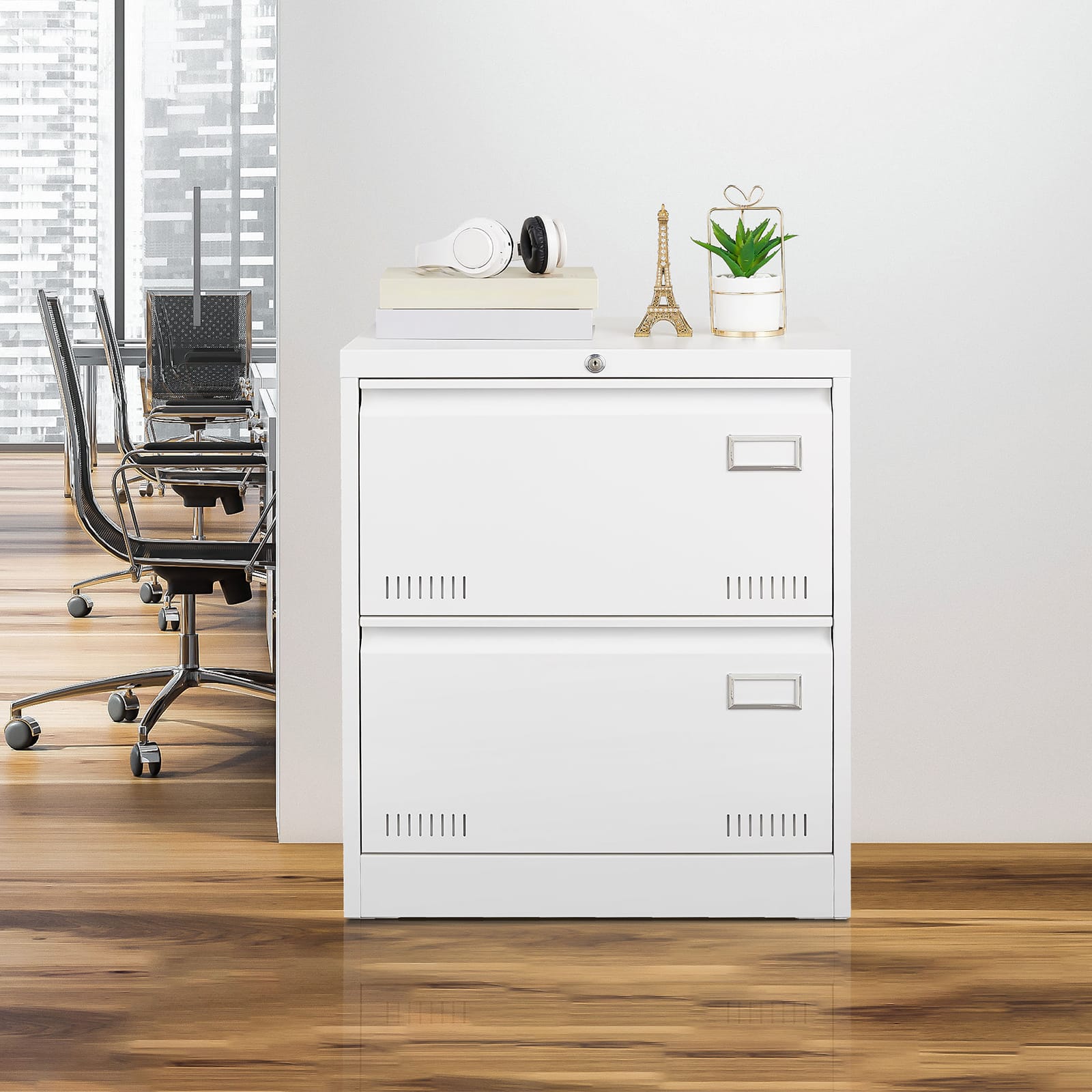 APRILSOUL - Filing Cabinet Lateral File Cabinet 2 Drawer, Filing Cabinets with Lock, Locking Metal File Cabinets