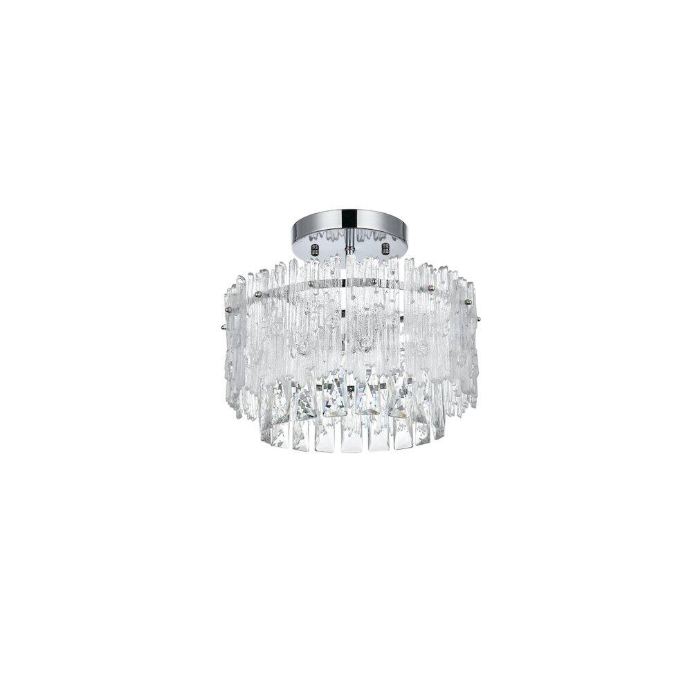 Back. Elegant Lighting - Emilia 12 inch Flush Mount in Chrome - Chrome And Clear.