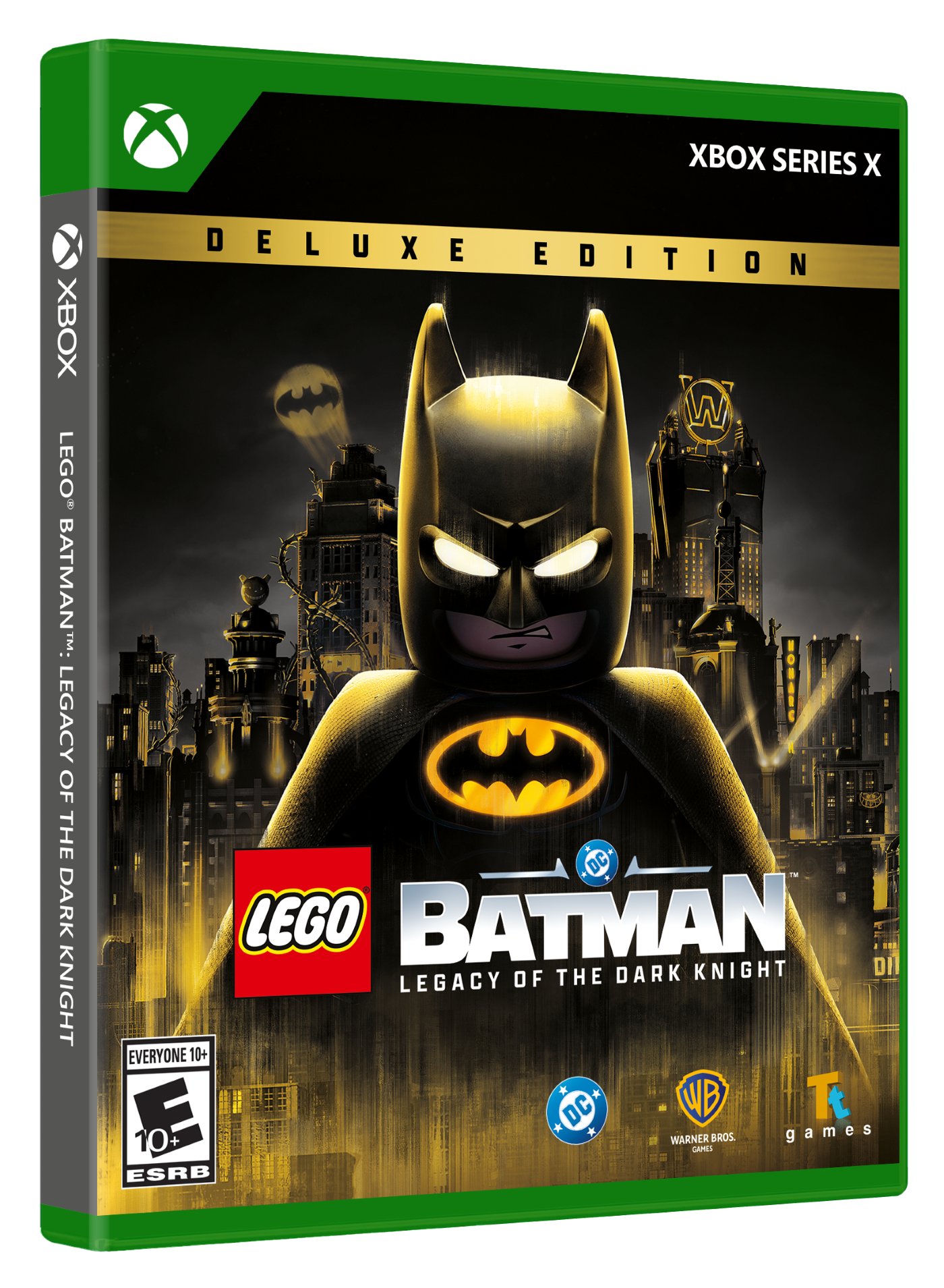 XBOX SERIES X  
LEGO BATMAN: LEGACY OF THE DARK KNIGHT DELUXE EDITION  
EVERYONE 10+  
DC  
WARNER BROS. GAMES  
ESRB