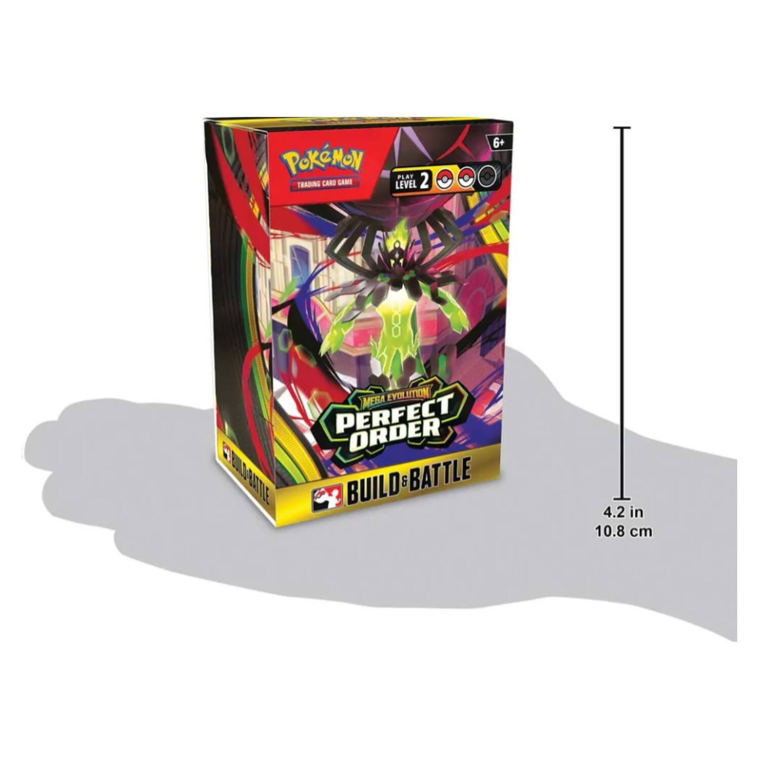 Pokémon Trading Card Game  
Level 2  
6+  
Mega Evolutions  
Perfect Order  
Build & Battle  
4.2 in x 10.8 cm