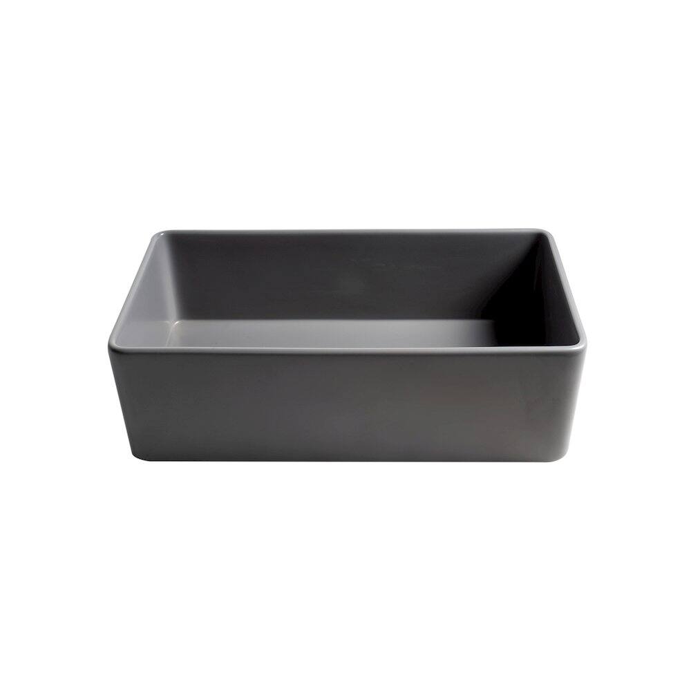 Alt View 4. Alfi - ALFI brand Gray Matte Smooth Apron 33 x 18 Single Bowl Fireclay Farm Sink - Gray.