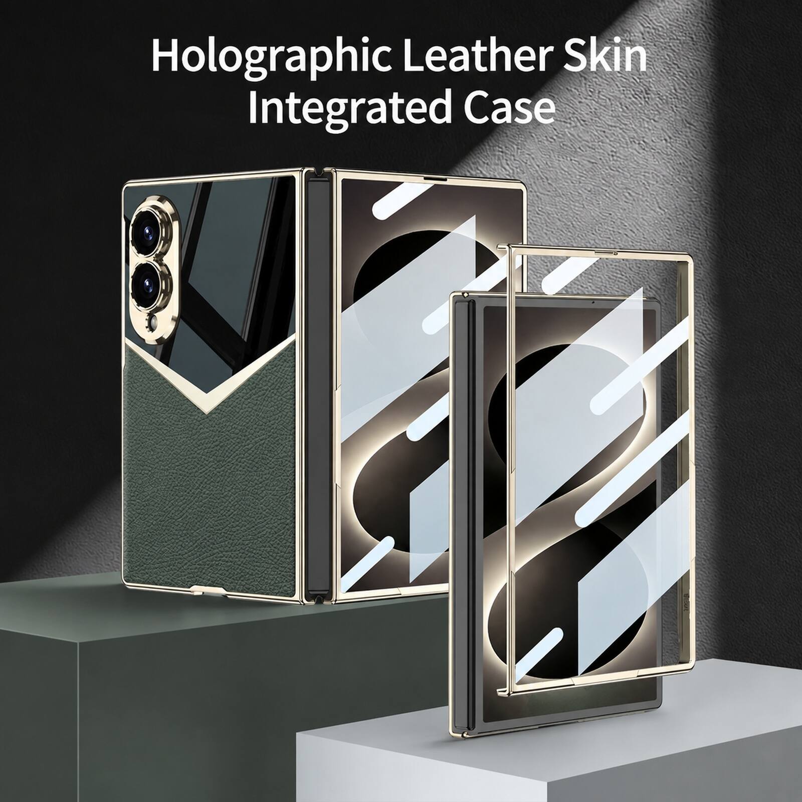 Holographic Leather Skin Integrated Case