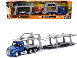 Freightliner Cascadia Auto Transporter "Long Haul Trucker" Series 1/43 Diecast Model by New Ray - Blue Metallic