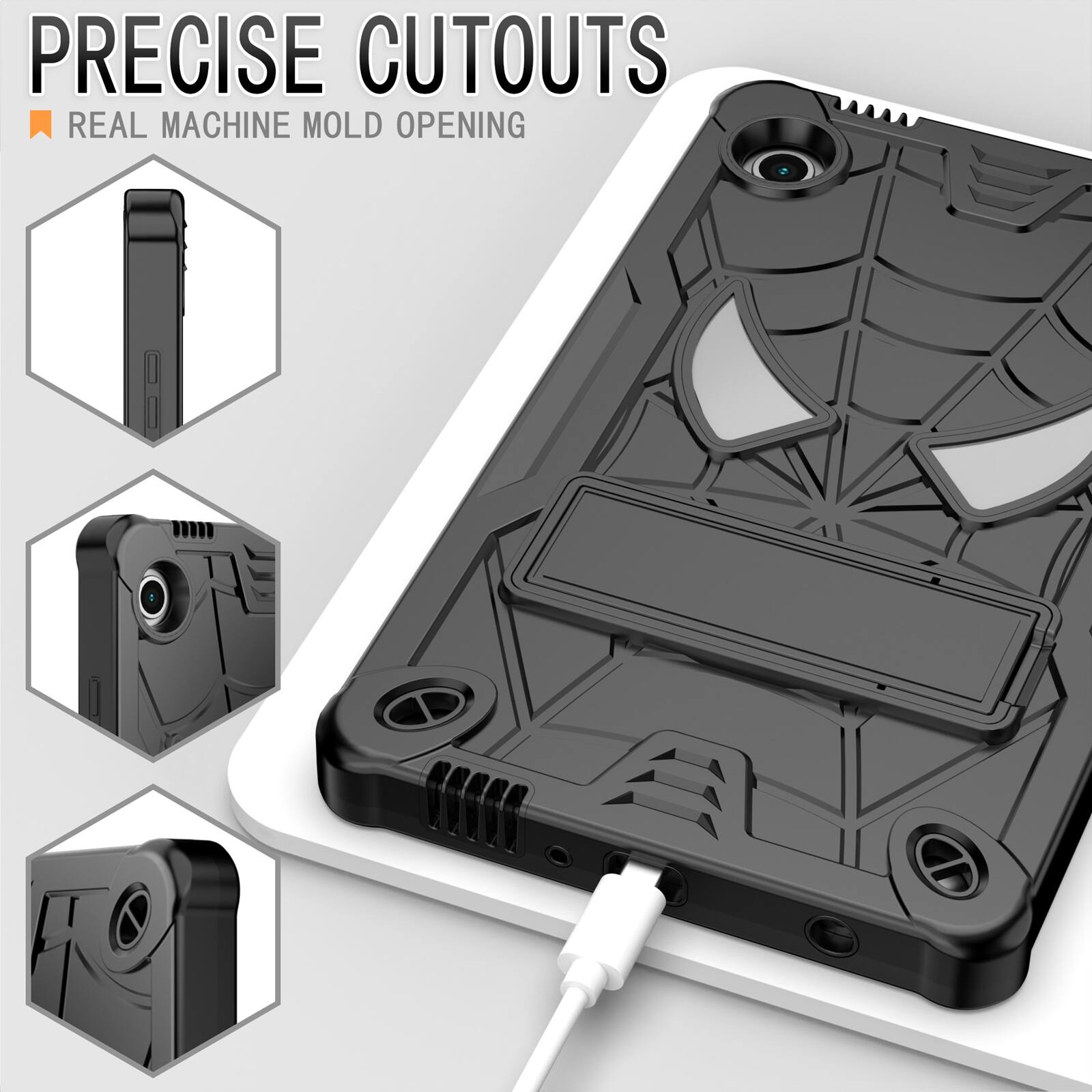 PRECISE CUTOUTS  
REAL MACHINE MOLD OPENING