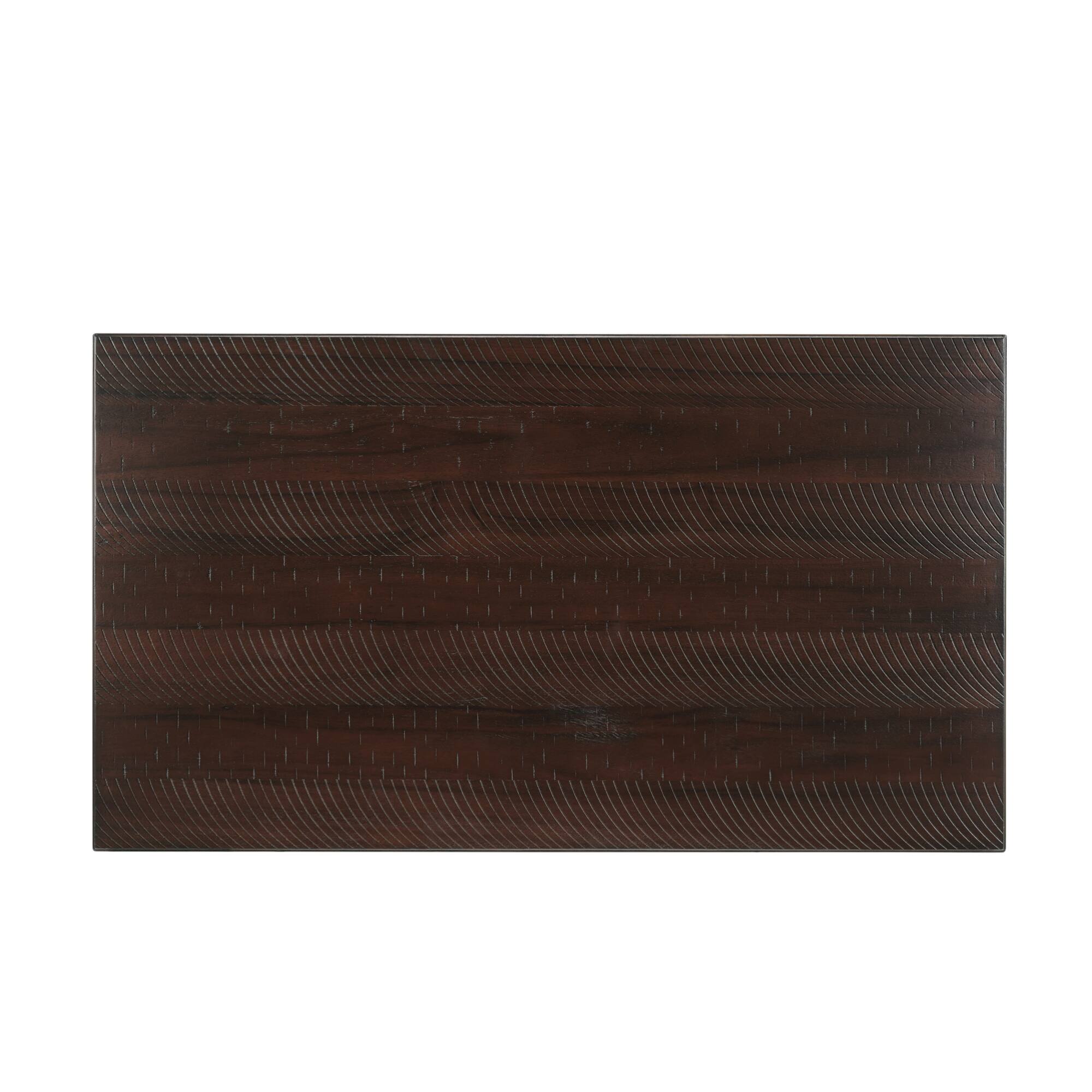 Alt View 10. GOODSILO - Vintage Rectangular Coffee Table with Storage Drawer and Solid Wood Gourd-Shaped Legs for Living Room - Espresso.