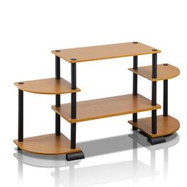 Furinno - Turn-N-Tube Rounded Corner TV Entertainment Center - Light Cherry/Black