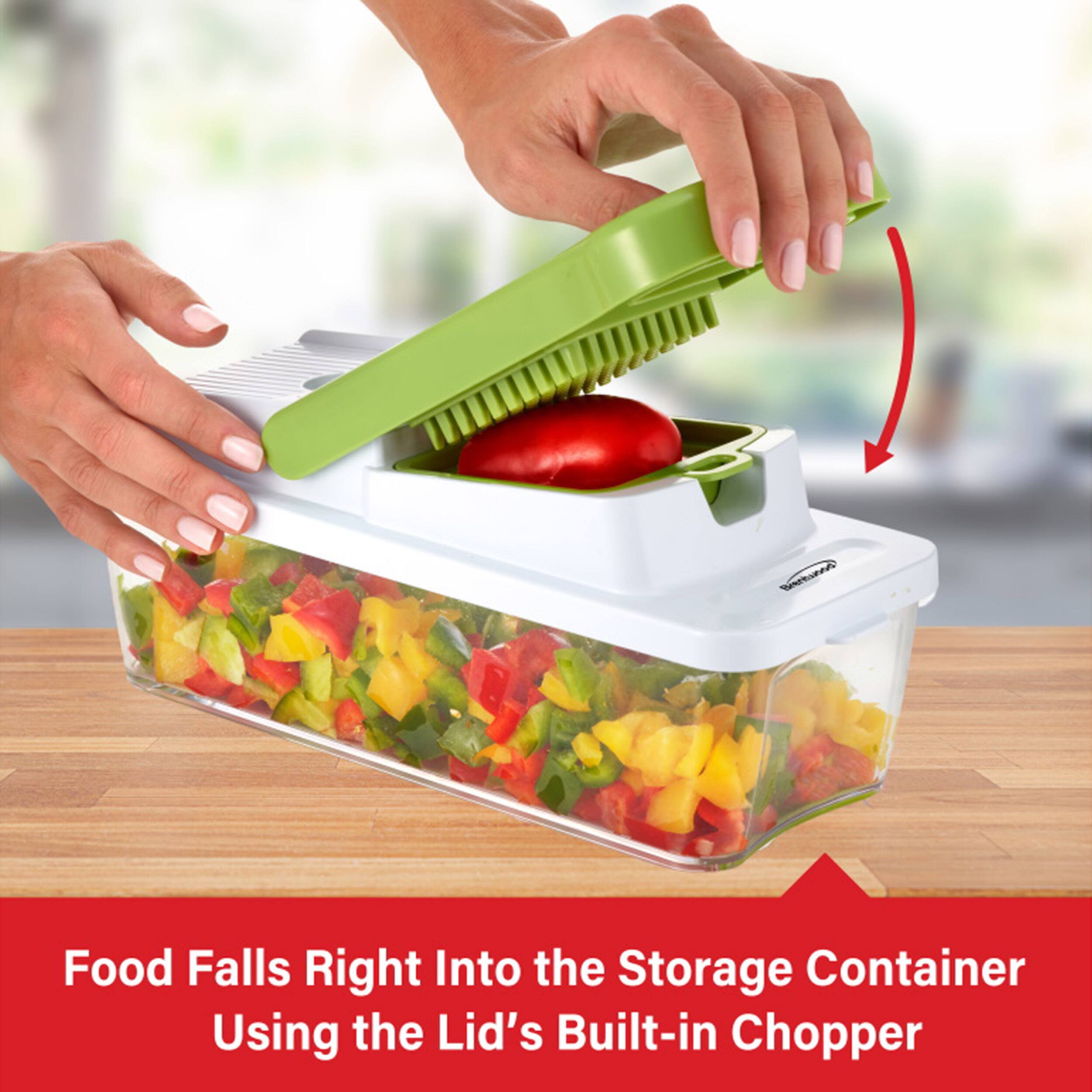 Food Falls Right Into the Storage Container Using the Lid's Built-in Chopper