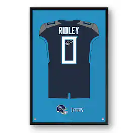 Sporticulture - Calvin Ridley Tennessee Titans 14" x 20" Framed Jersey Art Print - Multicolor