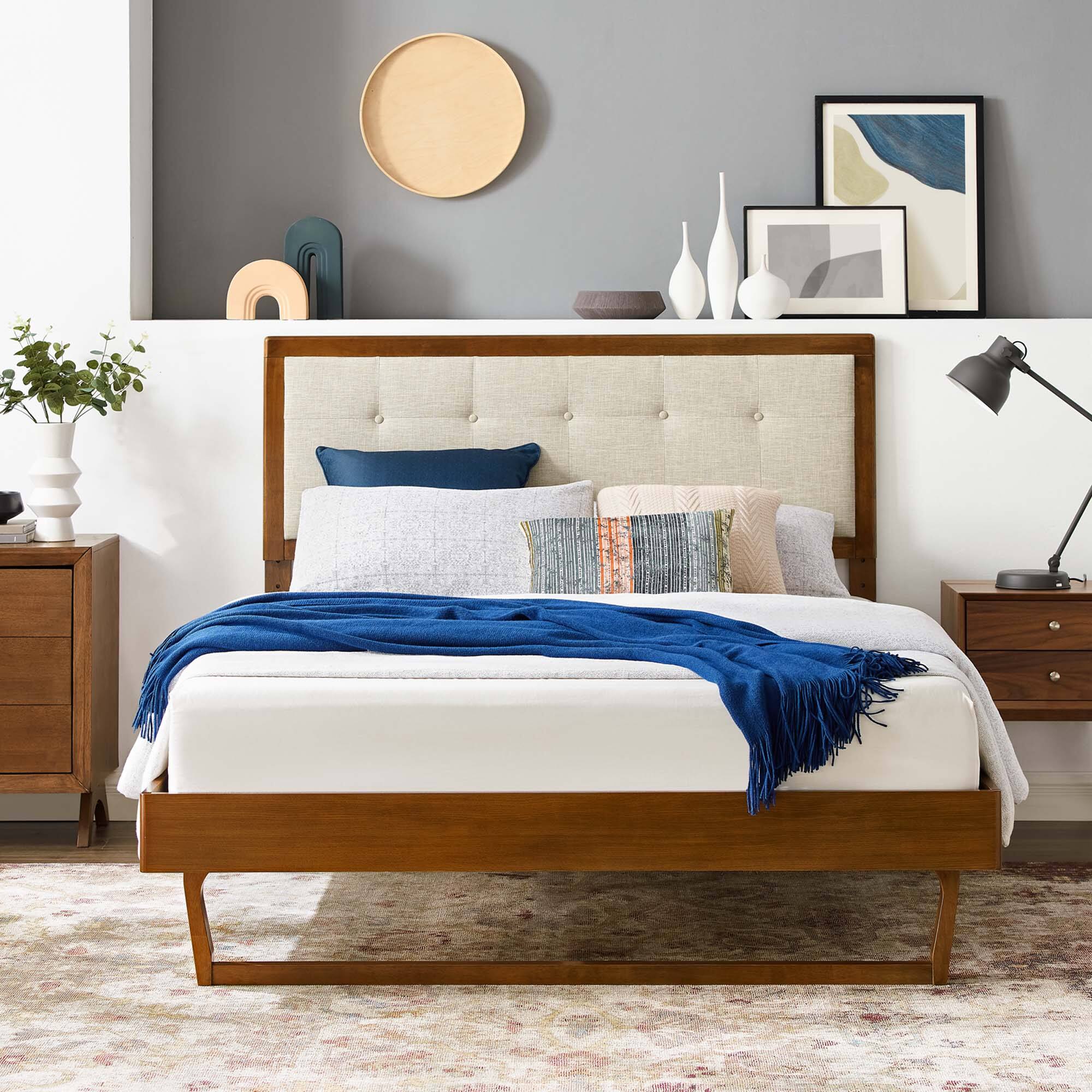 Alt View 5. Modway - Melanie Tufted Button Upholstered Performance Velvet King Platform Bed - Blue.