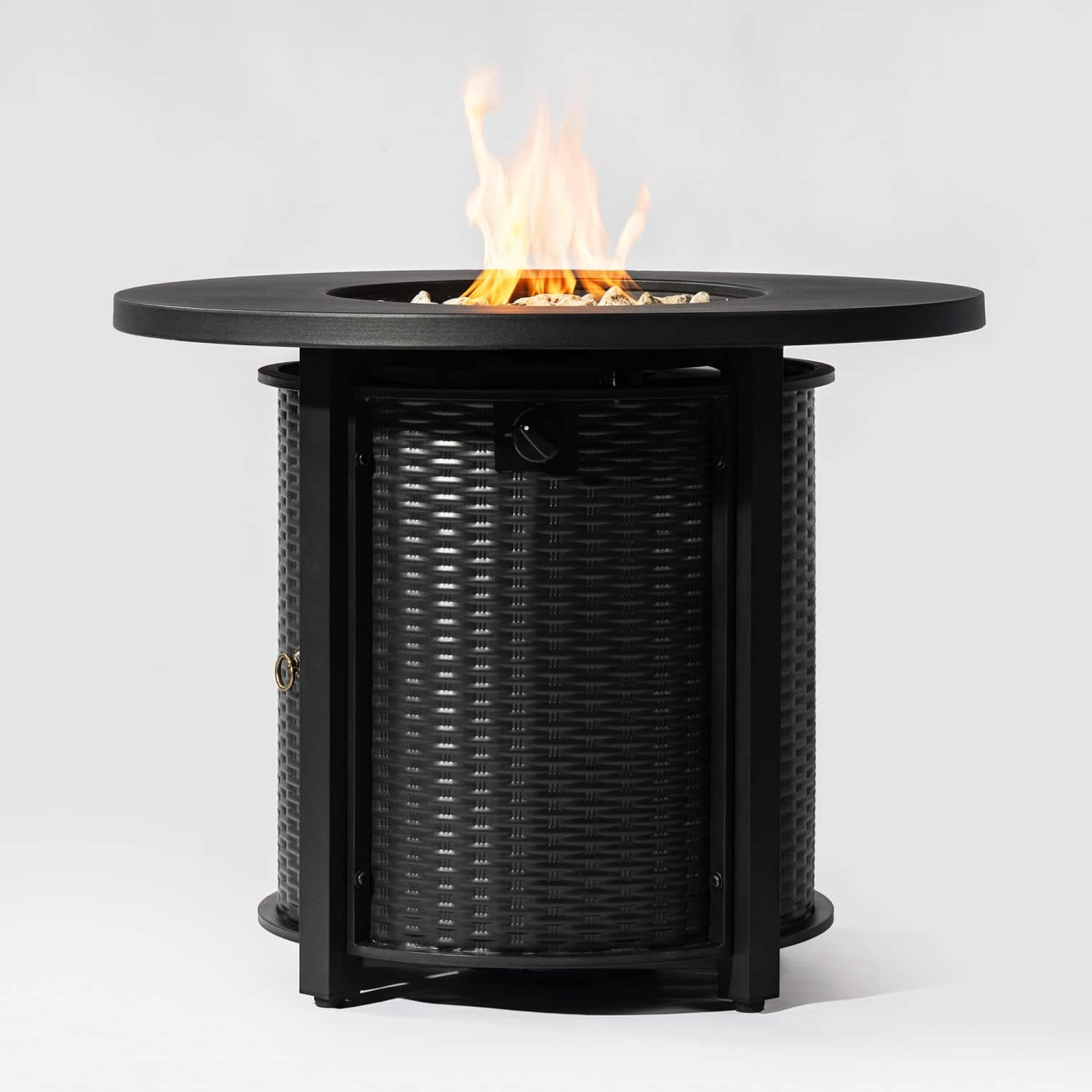 Lirago - 32" Outdoor Propane Fire Pit Table 50000 BTU Steel Firepit for Patio Garden - Black