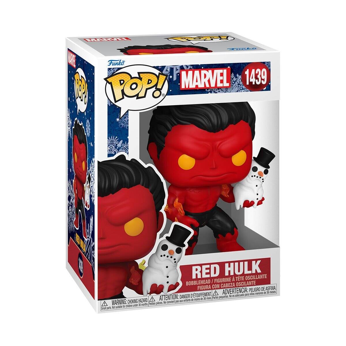 MARVEL 1439
POP!
RED HULK
BOBBLEHEAD / FIGURINE A TÊ OSCILANTE
FIGURA CON CABEZA OSCILANTE
PELIGRO DE ASFIA ETOUFFEMENT
ADVERTENCIA: pe1 aos menonn E 3 nesec.
DANGER: pequeres I adetado
HATARD
ATTENTION: a anferts 5I neirs de x nos Partes
WARNING: CHOKING Petites pices - cnvient p pee nde 3 nont T subbe
Snal sets