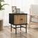 Alt View 11. Costway - Sliding Door Nightstand Mid-century Modern Storage End Table with Cabinet - Black.