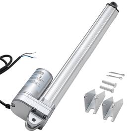 VEVOR - 12V Linear Actuator, 12 Inch IP65 Waterproof Linear Actuator, 675lbs/3000N 0.2"/s Motion Actuators - Silver